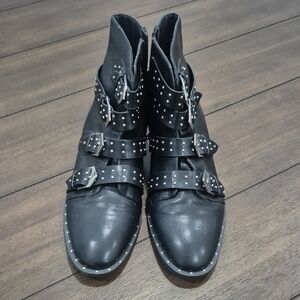Forever 21 Black Studded Moto Boots